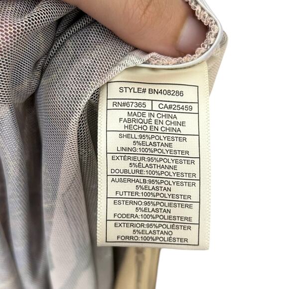 Steve Madden Patterned Mesh Kamille Midi Dress NWT Women's Sz L Multi Ruched - Picture 6 of 7